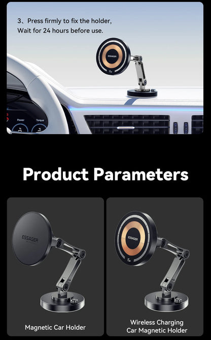 Essager Magnetic Car Wireless Charger – 15W Fast Charging Mount for MagSafe iPhone