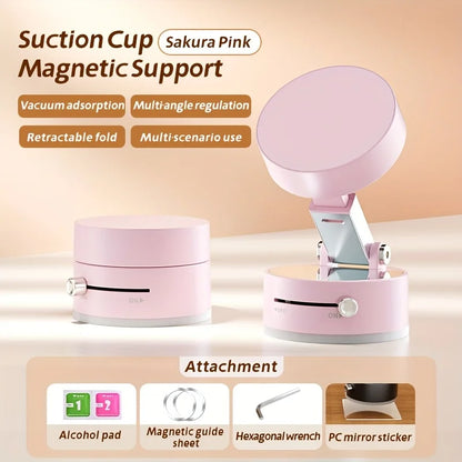 Vacuum Suction Magnetic Phone Holder – Adjustable & Foldable Design