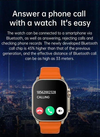 Smartwatch T900 U2 49mm – Bluetooth Call, NFC, GPS, Music, Games, Wireless Charging
