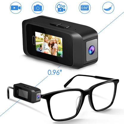 Wearable Glasses Camera 1080P – Mini Portable Video Recorder with Head-Mounted Design