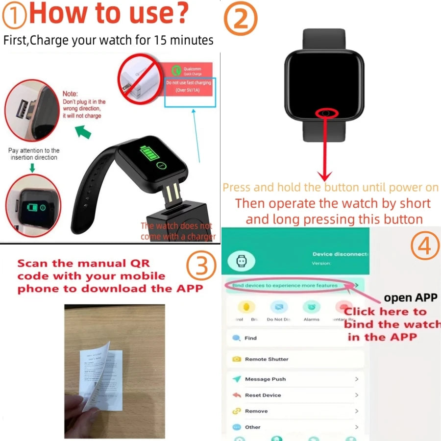 Y68 D20 Smartwatch – Fitness Tracker, Sleep Monitor, Music Control & Alarm Clock