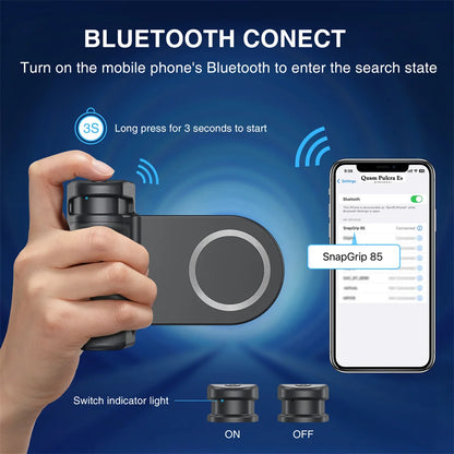 Magnetic Phone Grip with Bluetooth Shutter – MagSafe Holder & 1/4" Tripod Mount for iPhone & Android