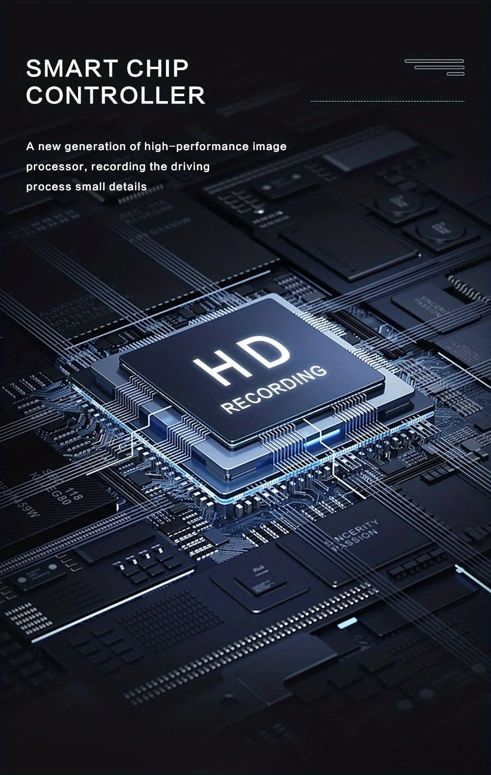 ash Cam with IR Night Vision, Loop Recording & 2" IPS Screen – 1080P Triple Camera Vehicle DVR