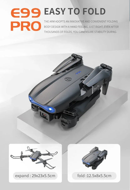 E99Pro Foldable Drone – 4K/1080P HD Camera, WiFi FPV, RC Helicopter Gift Toy