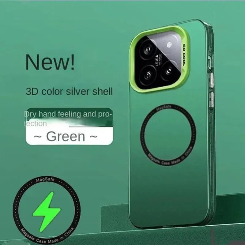 Luxury Magsafe Matte Frosted Case – Wireless Charging & Shockproof for Xiaomi 13, 13T, 14, 14T Pro