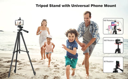 100cm Phone Tripod with Bluetooth Remote – Universal Stand for Video & Photography