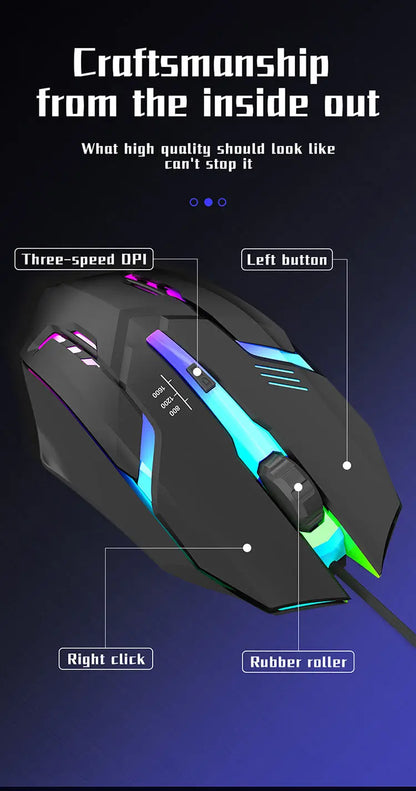 2025 ITLY M01 Sports Gaming Mouse – USB Wired with LED Luminous Backlit