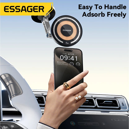 Essager Magnetic Car Wireless Charger – 15W Fast Charging Mount for MagSafe iPhone