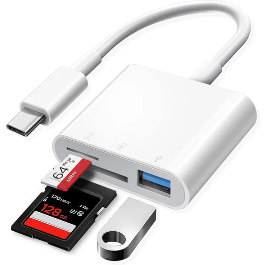 3-in-1 USB-C Card Reader – SD, TF, CF Adapter for MacBook, Huawei & More
