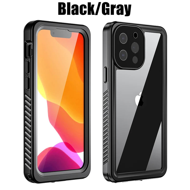 FS IP68 Waterproof Case – Clear Diving Phone Cover for iPhone 7 to 16 Series