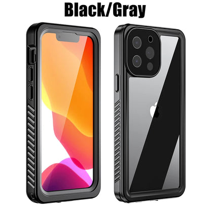 FS IP68 Waterproof Case – Clear Diving Phone Cover for iPhone 7 to 16 Series