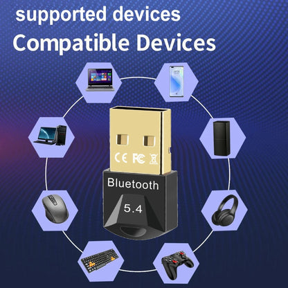 USB Bluetooth 5.4 Adapter for PC – Dongle Receiver for Speaker, Mouse, Keyboard & Audio